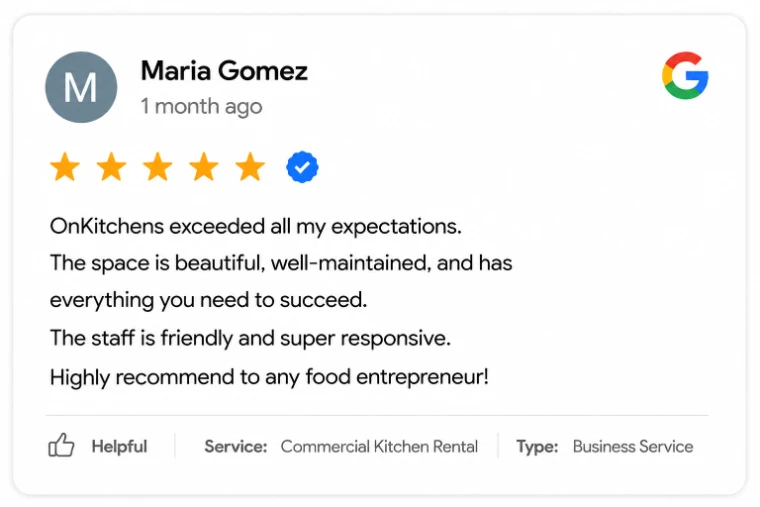 Five-star Google review from Maria Gomez